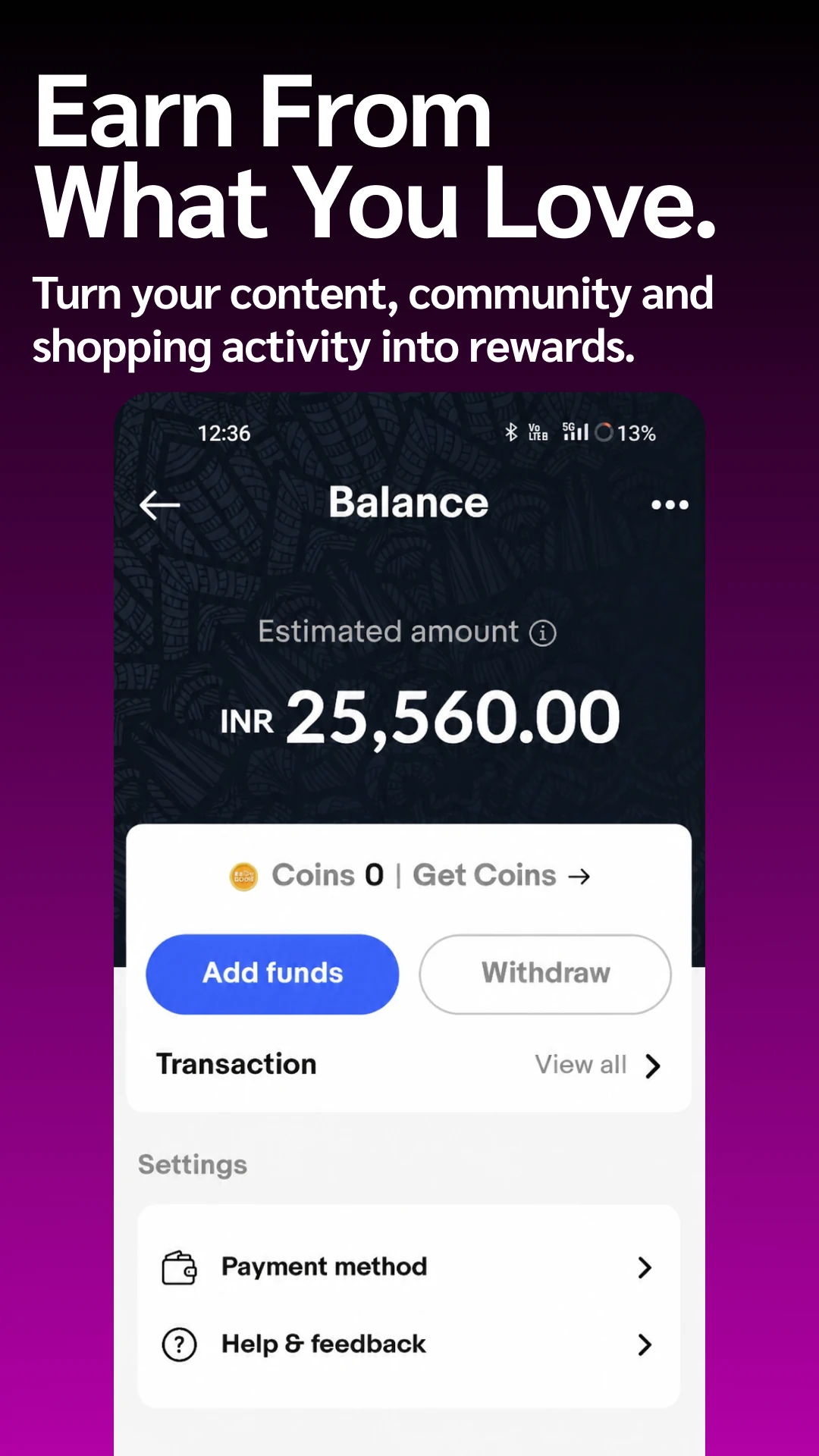 Creator earnings in the Burbn app